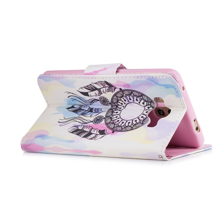 Pattern Printing PU Leather Wallet Phone Accessory Case for Huawei Mate 10 - Dream Catcher-3