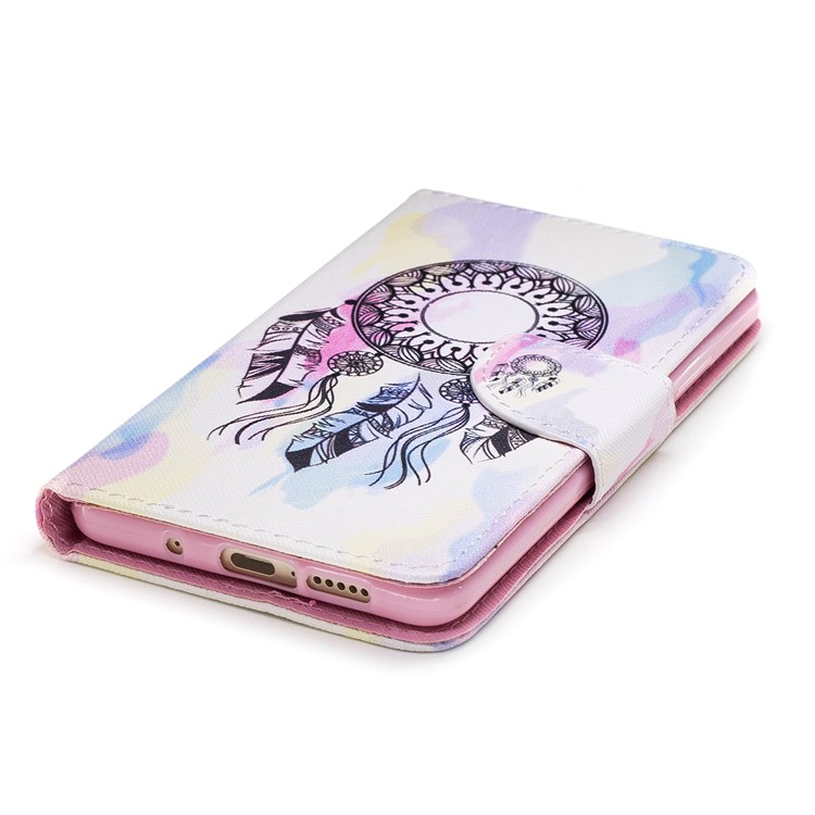 Pattern Printing PU Leather Wallet Phone Accessory Case for Huawei Mate 10 - Dream Catcher-4