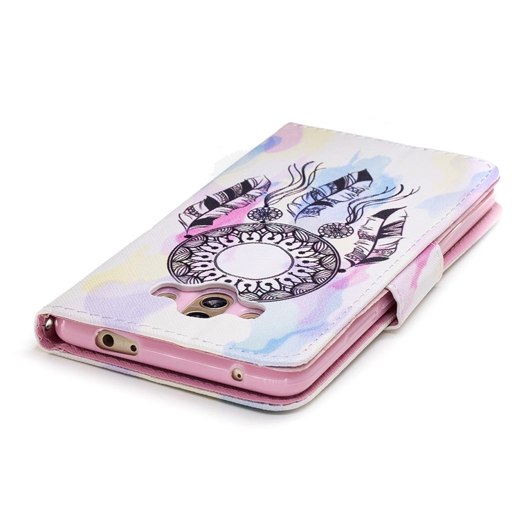 Pattern Printing PU Leather Wallet Phone Accessory Case for Huawei Mate 10 - Dream Catcher-5