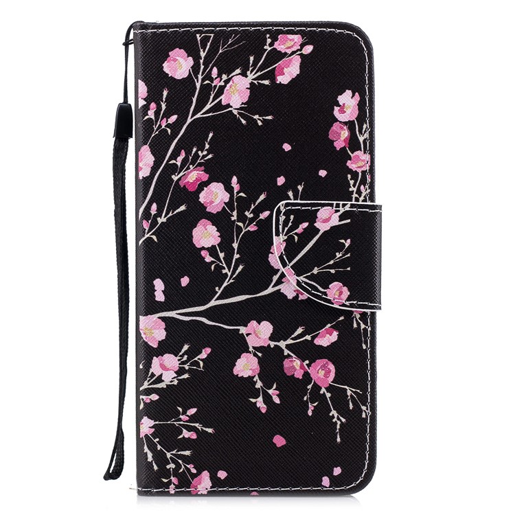 Pattern Printing Leather Wallet Cover for Huawei Mate 10 Pro - Pink Flowers-1