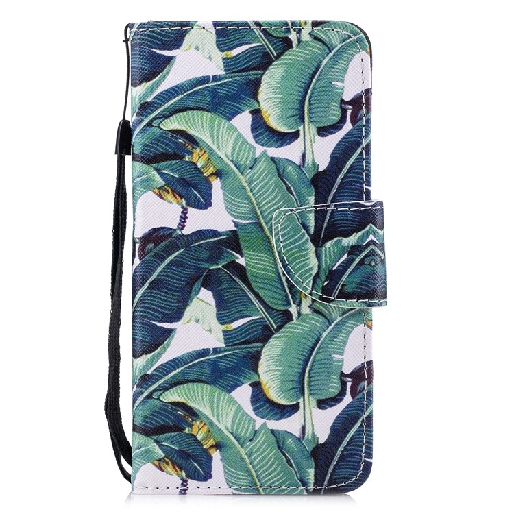 Pattern Printing Leather Wallet Case Cover for Huawei Mate 10 Pro - Leaf Pattern-1
