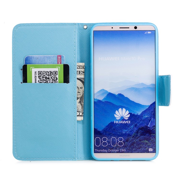 Pattern Printing PU Leather Wallet Case for Huawei Mate 10 Pro - Panda Pattern-7