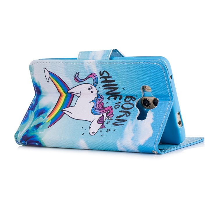 Pattern Printing Wallet Leather Stand Case for Huawei Mate 10 Pro - Unicorn Pattern-3