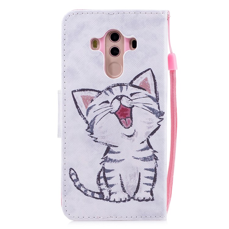 Pattern Printing Magnetic Leather Stand Cover for Huawei Mate 10 Pro - Cat Pattern-2