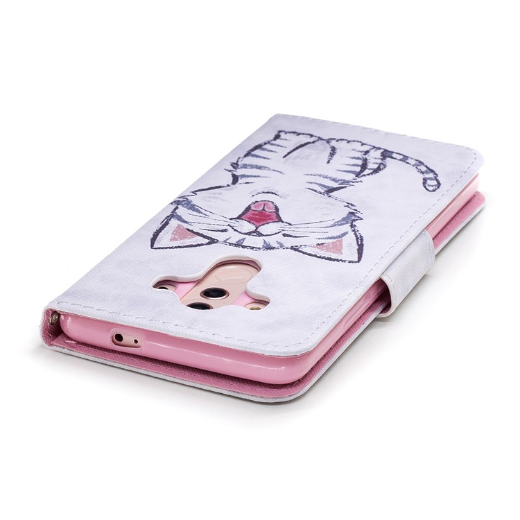 Pattern Printing Magnetic Leather Stand Cover for Huawei Mate 10 Pro - Cat Pattern-5