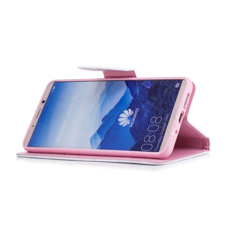 Pattern Printing Magnetic Leather Stand Cover for Huawei Mate 10 Pro - Cat Pattern-6