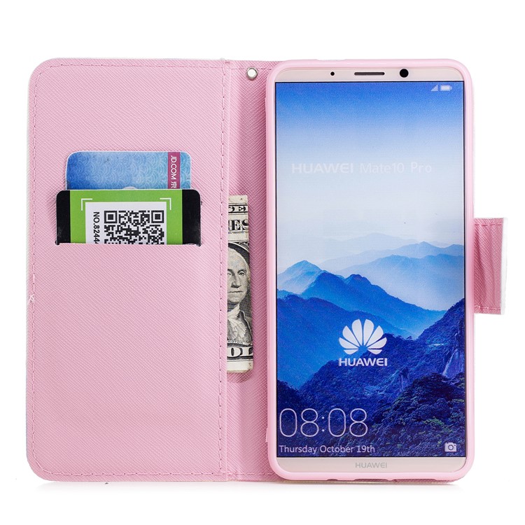 Pattern Printing Magnetic Leather Stand Cover for Huawei Mate 10 Pro - Cat Pattern-7