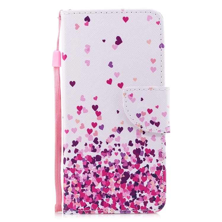 Pattern Printing Wallet Leather Protection Case for Huawei Mate 10 Pro - Colorful Hearts-1