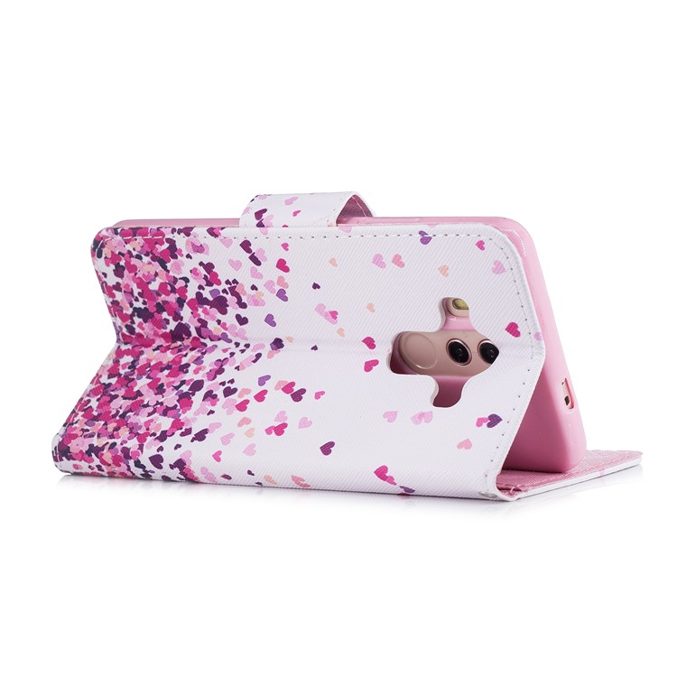 Pattern Printing Wallet Leather Protection Case for Huawei Mate 10 Pro - Colorful Hearts-3