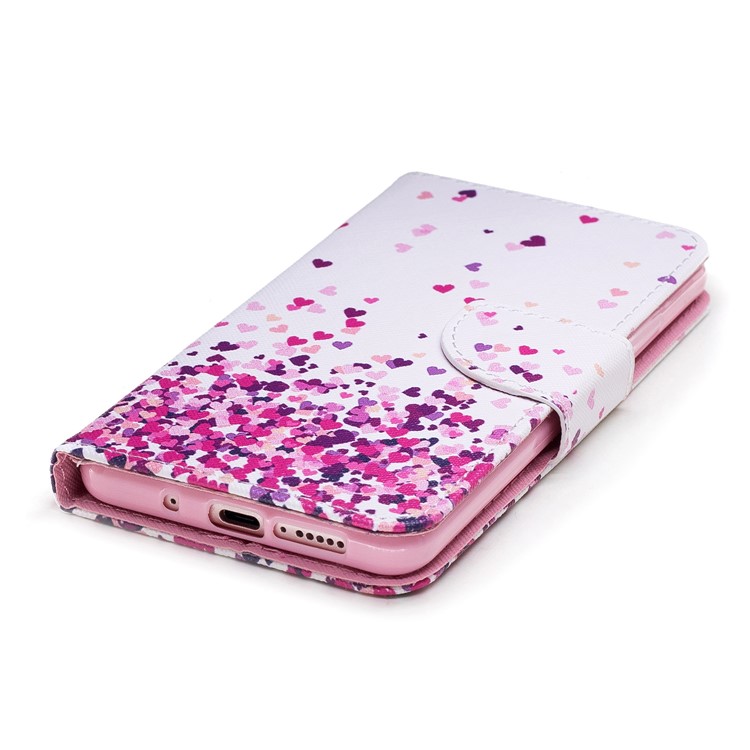 Pattern Printing Wallet Leather Protection Case for Huawei Mate 10 Pro - Colorful Hearts-4