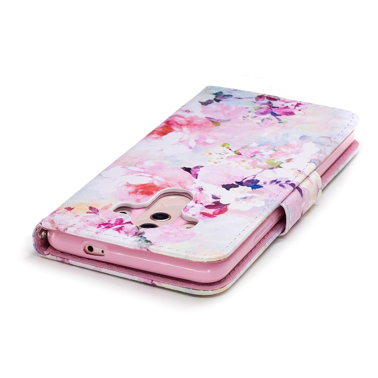 Pattern Printing Leather Stand Case with Card Slots for Huawei Mate 10 Pro - Vivid Flowers-5