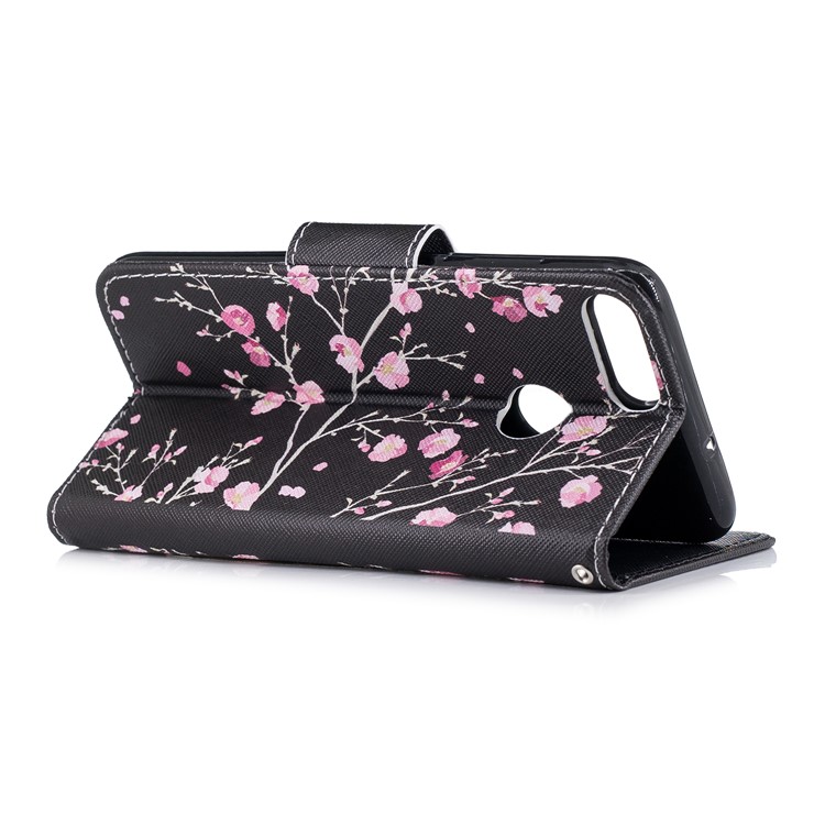 Pattern Printing Wallet Leather Case with Stand for Huawei P Smart / Enjoy 7S - Pink Flowers-3