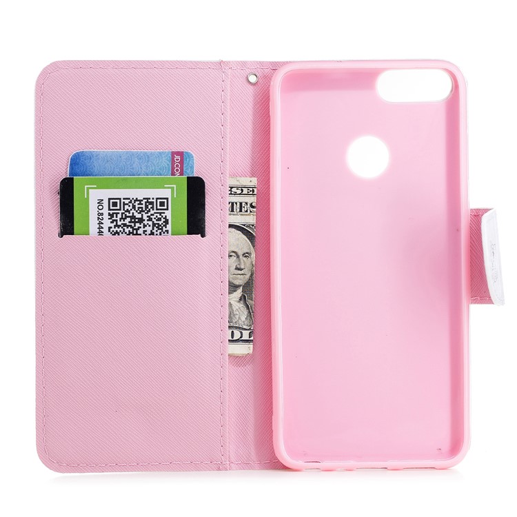 Pattern Printing Leather Wallet Cover for Huawei P Smart / Enjoy 7S - Cat Pattern-7