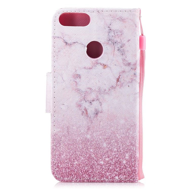 Pattern Printing Cell Phone Leather Card Holder Case for Huawei P Smart / Enjoy 7S - Colorized Pattern-2
