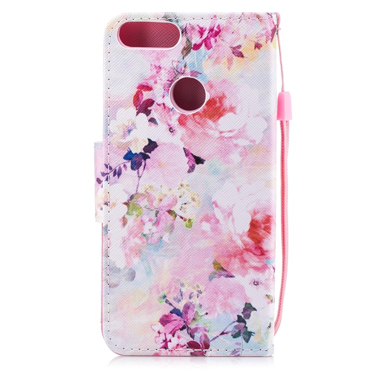 Pattern Printing Wallet Leather Protective Case for Huawei P Smart / Enjoy 7S - Vivid Flowers-2