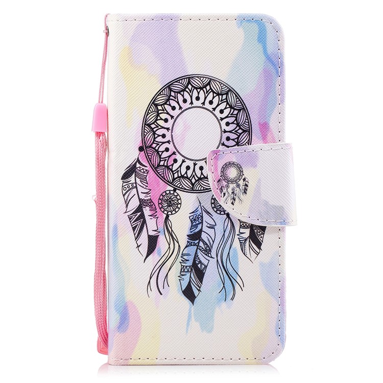 Pattern Printing PU Leather Stand Case for Huawei P Smart / Enjoy 7S - Dream Catcher-1