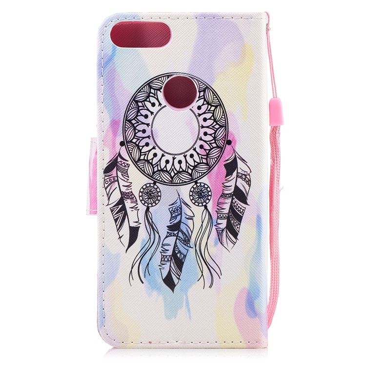 Pattern Printing PU Leather Stand Case for Huawei P Smart / Enjoy 7S - Dream Catcher-2