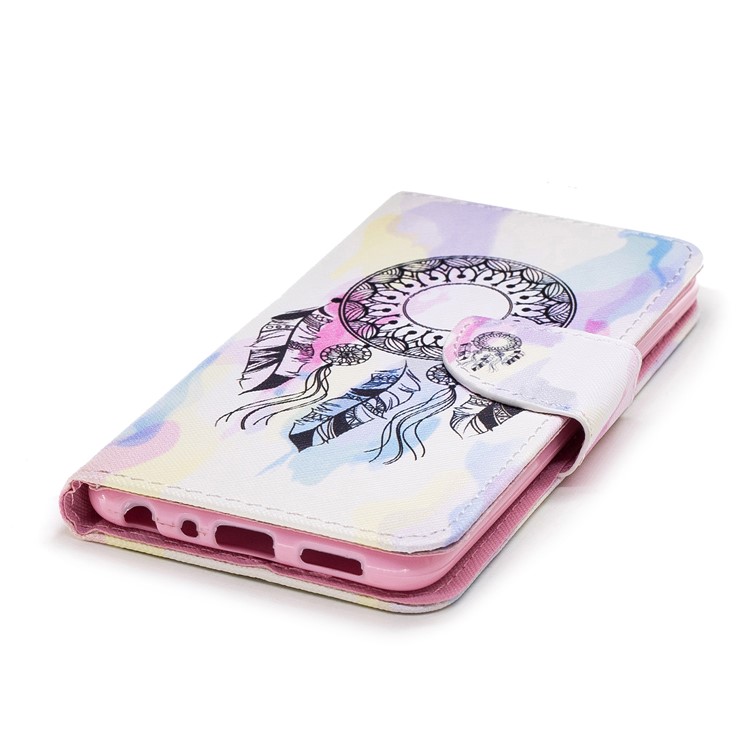 Pattern Printing PU Leather Stand Case for Huawei P Smart / Enjoy 7S - Dream Catcher-4