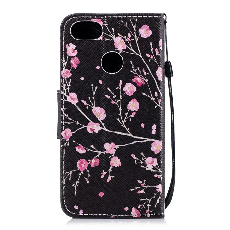 Pattern Printing Leather Wallet Cover for Huawei Y6 Pro (2017) / Enjoy 7 / P9 lite mini - Pink Flowers-2