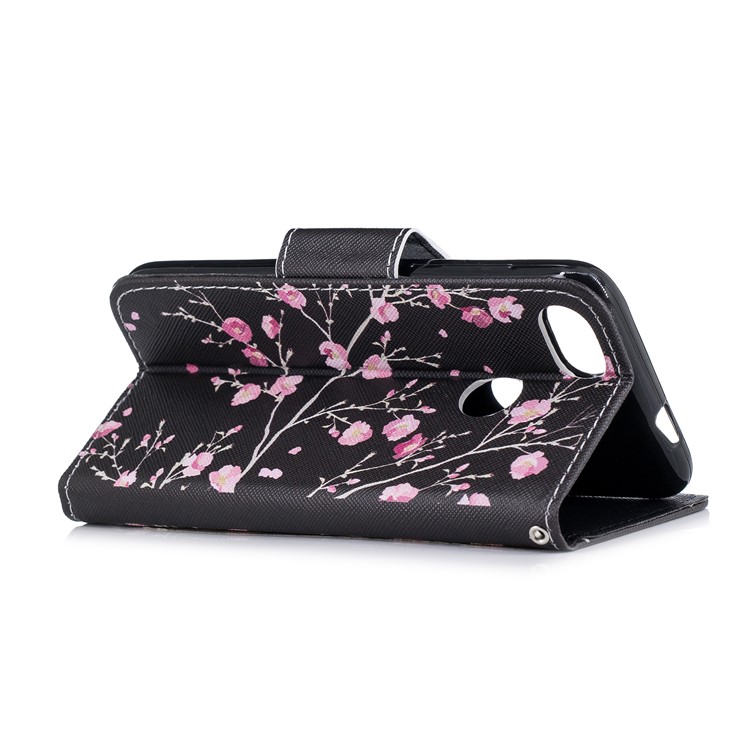 Pattern Printing Leather Wallet Cover for Huawei Y6 Pro (2017) / Enjoy 7 / P9 lite mini - Pink Flowers-3