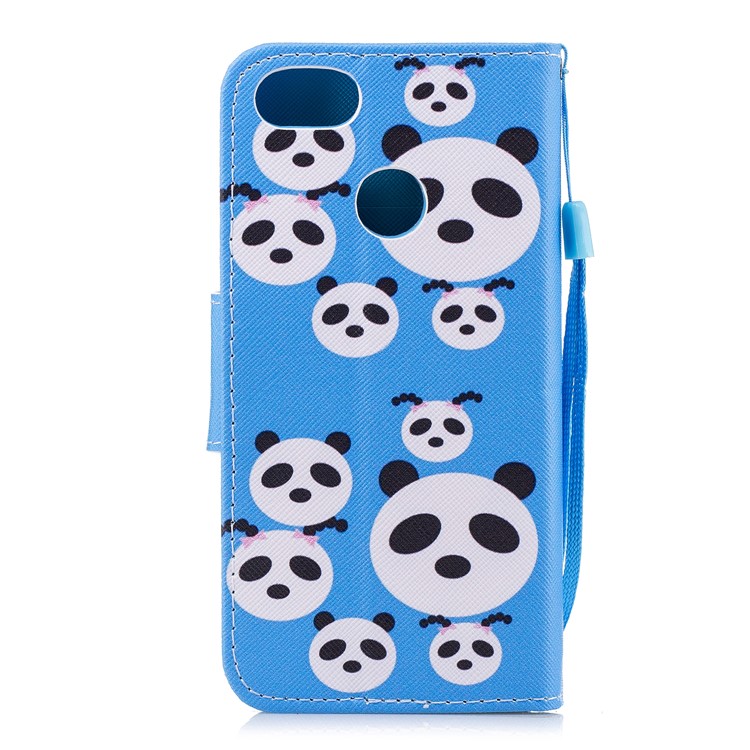 Pattern Printing Wallet Leather Cell Phone Case for Huawei Y6 Pro (2017) / Enjoy 7 / P9 lite mini - Panda Pattern-2