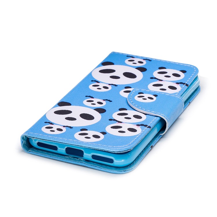 Pattern Printing Wallet Leather Cell Phone Case for Huawei Y6 Pro (2017) / Enjoy 7 / P9 lite mini - Panda Pattern-4