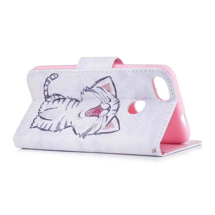 Pattern Printing Stand Leather Wallet Case for Huawei Y6 Pro (2017) / Enjoy 7 / P9 lite mini - Cat Pattern-3