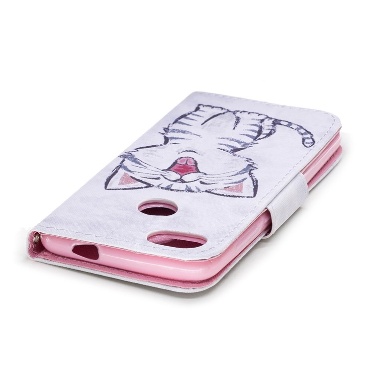 Pattern Printing Stand Leather Wallet Case for Huawei Y6 Pro (2017) / Enjoy 7 / P9 lite mini - Cat Pattern-5