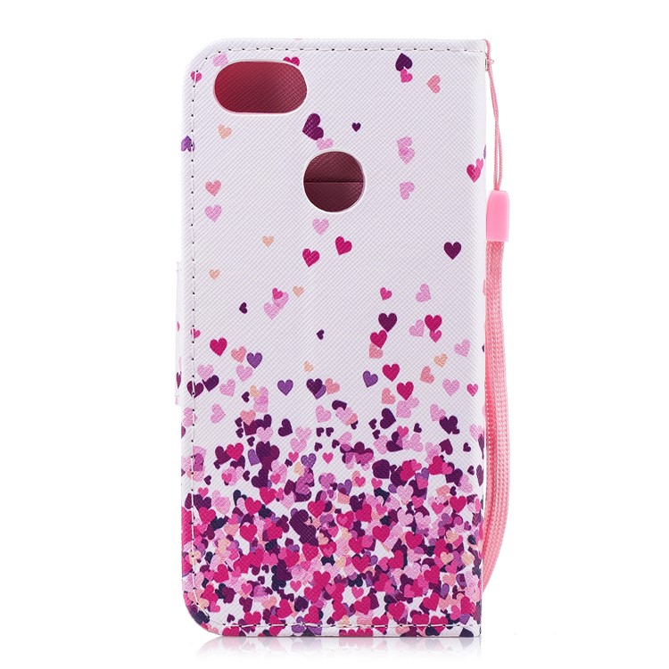 Pattern Printing Phone Leather Wallet Case for Huawei Y6 Pro (2017) / Enjoy 7 / P9 lite mini - Colorful Hearts-2
