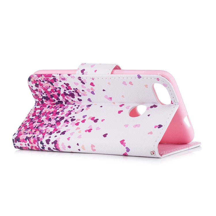 Pattern Printing Phone Leather Wallet Case for Huawei Y6 Pro (2017) / Enjoy 7 / P9 lite mini - Colorful Hearts-3