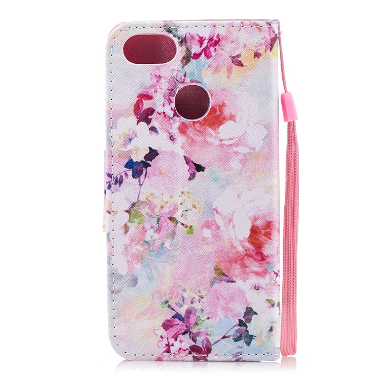 Patterned Leather Wallet Case for Huawei Y6 Pro (2017) / Enjoy 7 / P9 lite mini - Vivid Flowers-2