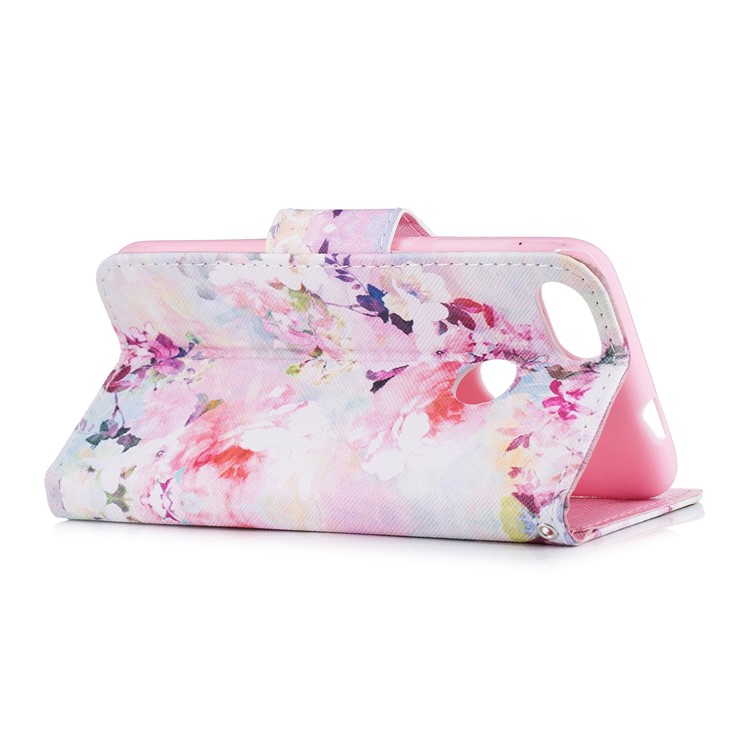 Patterned Leather Wallet Case for Huawei Y6 Pro (2017) / Enjoy 7 / P9 lite mini - Vivid Flowers-3