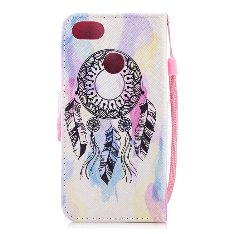 Pattern Printing Leather Wallet Case Accessory for Huawei Y6 Pro (2017) / Enjoy 7 / P9 lite mini - Dream Catcher-2