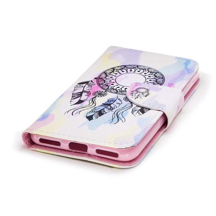 Pattern Printing Leather Wallet Case Accessory for Huawei Y6 Pro (2017) / Enjoy 7 / P9 lite mini - Dream Catcher-4