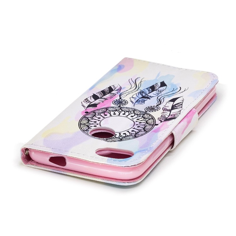 Pattern Printing Leather Wallet Case Accessory for Huawei Y6 Pro (2017) / Enjoy 7 / P9 lite mini - Dream Catcher-5