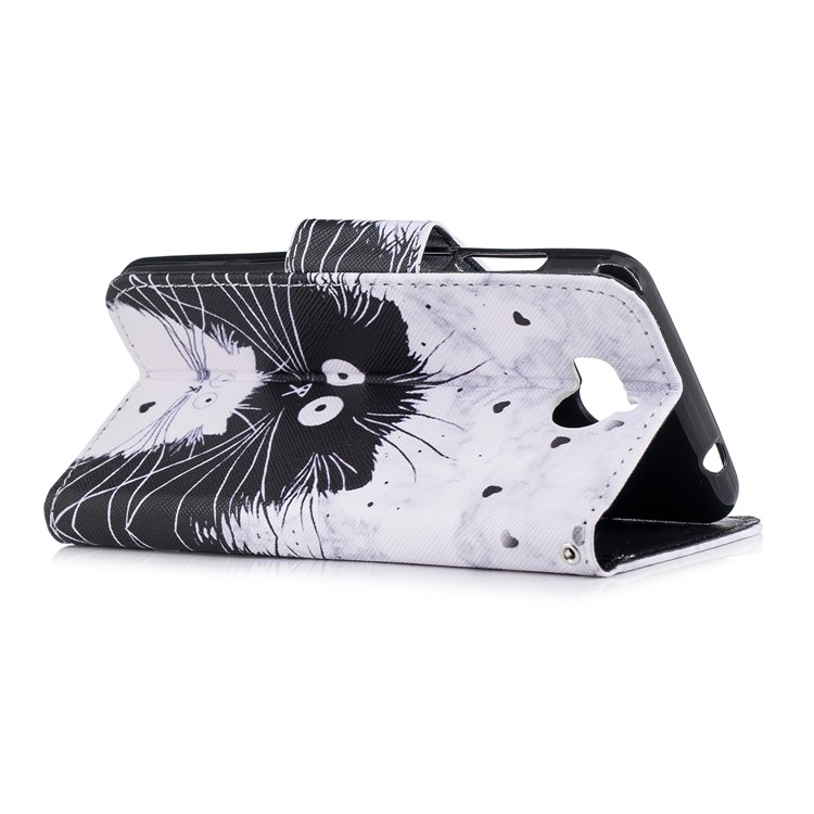 Pattern Printing PU Leather Magnetic Wallet Stand Protective Shell for Huawei Y6 (2017)/Y5 (2017) - Black and White Animals-3