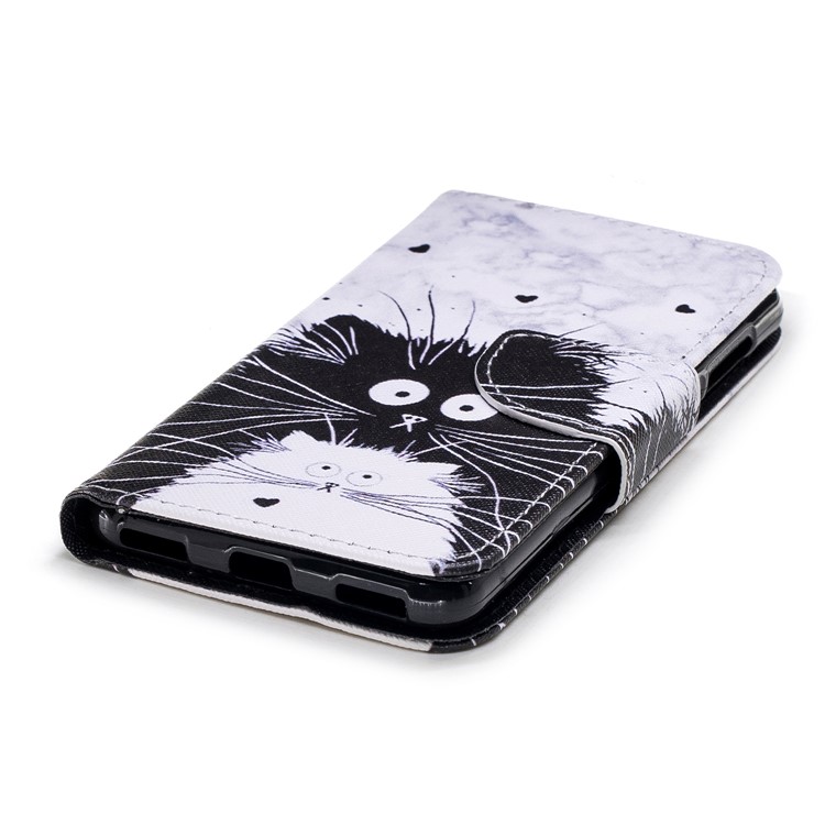 Pattern Printing PU Leather Magnetic Wallet Stand Protective Shell for Huawei Y6 (2017)/Y5 (2017) - Black and White Animals-4