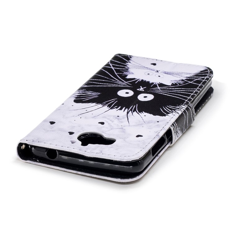 Pattern Printing PU Leather Magnetic Wallet Stand Protective Shell for Huawei Y6 (2017)/Y5 (2017) - Black and White Animals-5