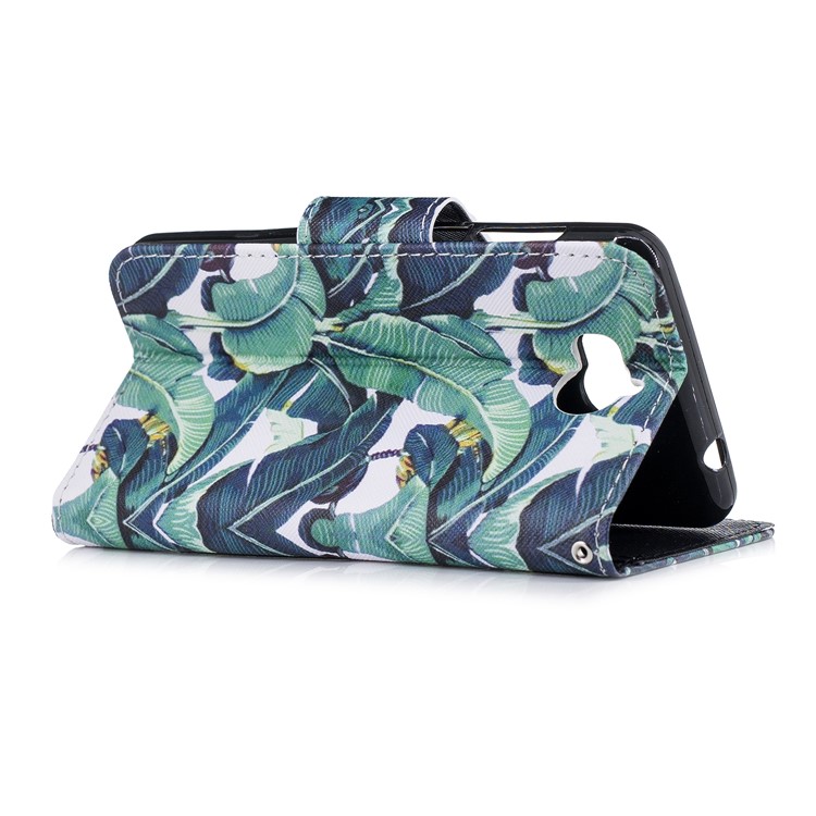 Pattern Printing PU Leather Magnetic Wallet Stand Protective Cover for Huawei Y6 (2017)/Y5 (2017) - Banana Tree-3