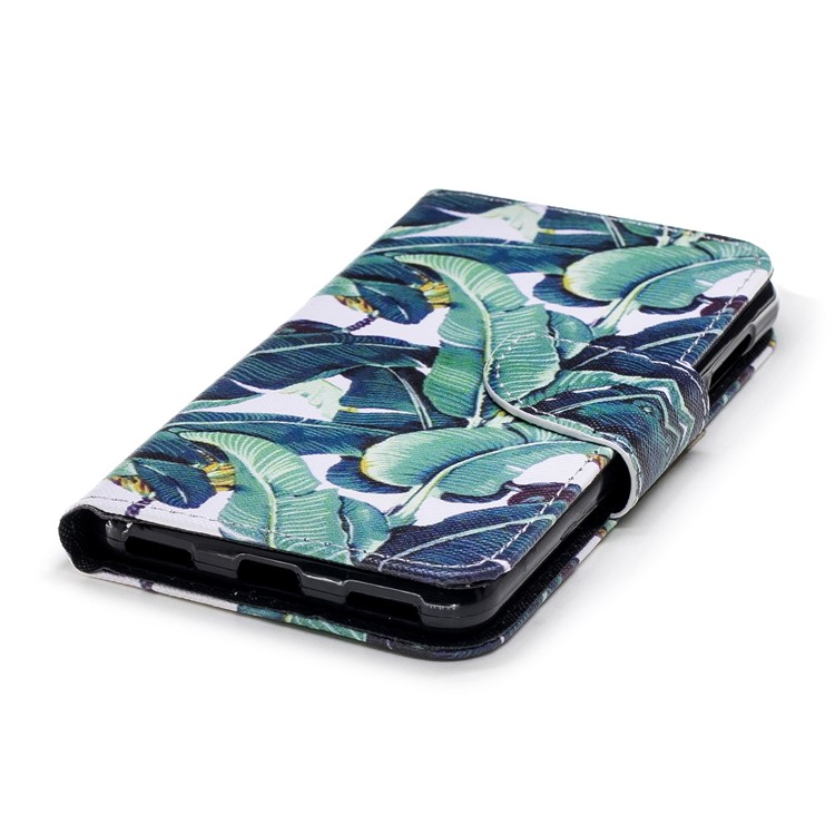 Pattern Printing PU Leather Magnetic Wallet Stand Protective Cover for Huawei Y6 (2017)/Y5 (2017) - Banana Tree-4
