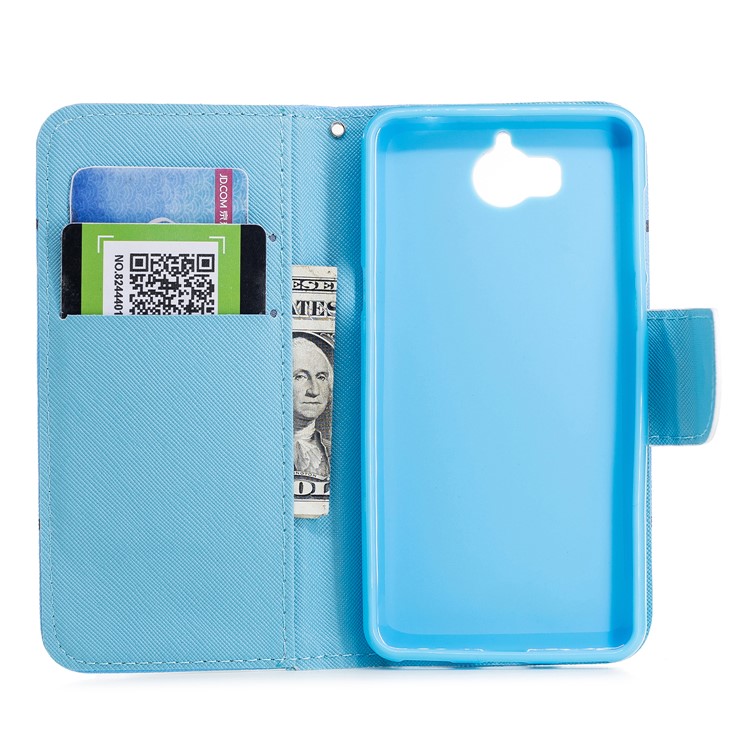 Pattern Printing PU Leather Magnetic Wallet Stand Protective Mobile Phone Shell for Huawei Y6 (2017)/Y5 (2017) - Pandas-7