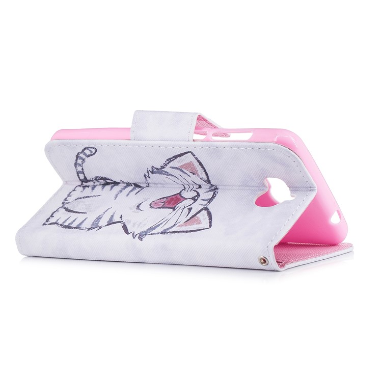 Pattern Printing PU Leather Magnetic Wallet Stand Protective Cell Phone Cover for Huawei Y6 (2017)/Y5 (2017) - Cat-3
