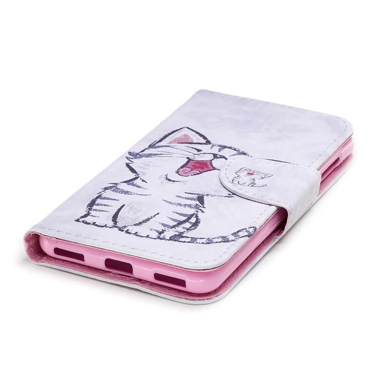 Pattern Printing PU Leather Magnetic Wallet Stand Protective Cell Phone Cover for Huawei Y6 (2017)/Y5 (2017) - Cat-4