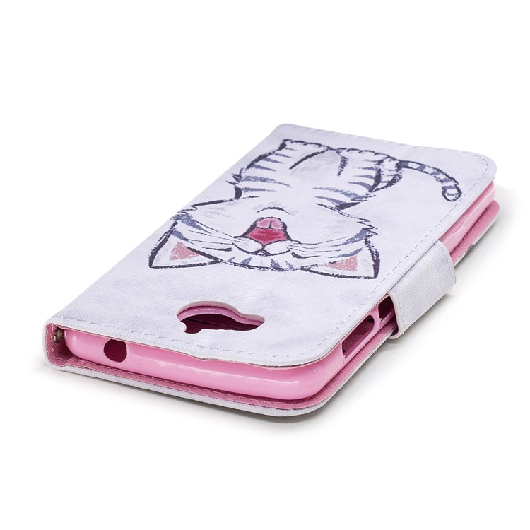 Pattern Printing PU Leather Magnetic Wallet Stand Protective Cell Phone Cover for Huawei Y6 (2017)/Y5 (2017) - Cat-5