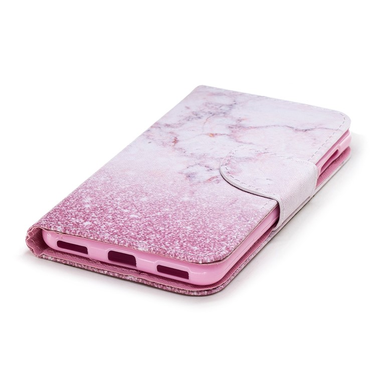 Pattern Printing PU Leather Magnetic Wallet Stand Protective Mobile Phone Case for Huawei Y6 (2017)/Y5 (2017) - Marble-4