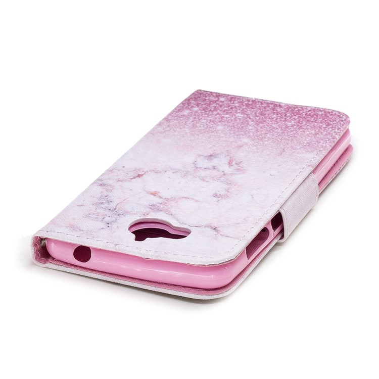 Pattern Printing PU Leather Magnetic Wallet Stand Protective Mobile Phone Case for Huawei Y6 (2017)/Y5 (2017) - Marble-5