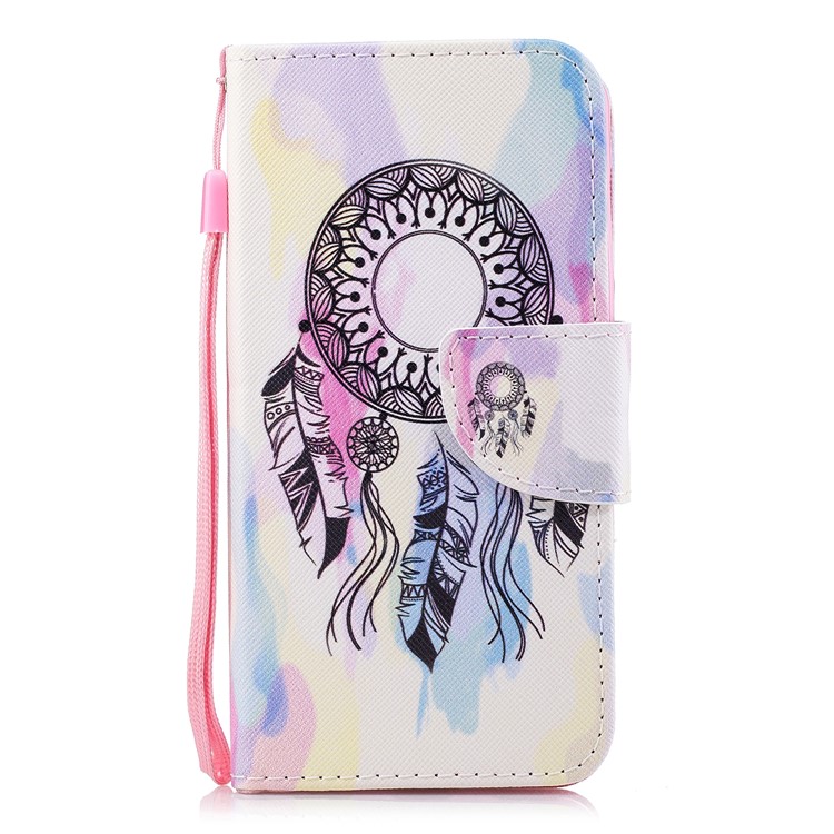 Pattern Printing PU Leather Magnetic Wallet Stand Protective Phone Shell for Huawei Y6 (2017)/Y5 (2017) - Dream Catcher-1