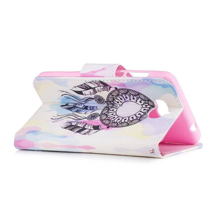 Pattern Printing PU Leather Magnetic Wallet Stand Protective Phone Shell for Huawei Y6 (2017)/Y5 (2017) - Dream Catcher-3