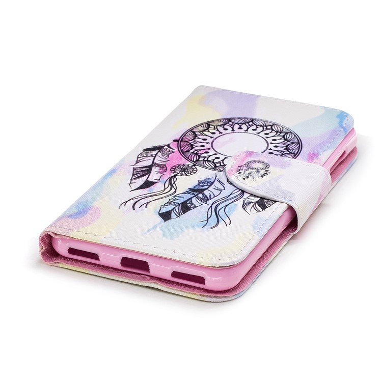 Pattern Printing PU Leather Magnetic Wallet Stand Protective Phone Shell for Huawei Y6 (2017)/Y5 (2017) - Dream Catcher-4