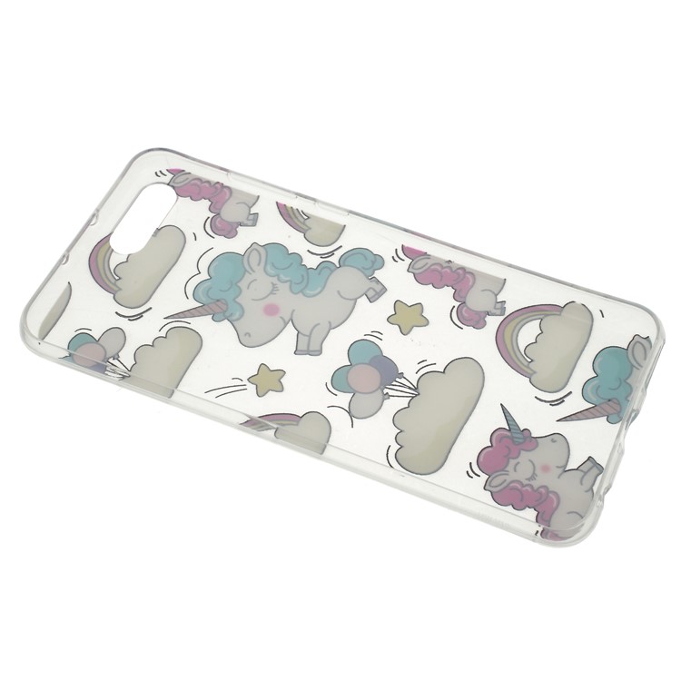 Patterned TPU Soft Cell Phone Case for Huawei Honor V10/View 10 - Shy Unicorn-3